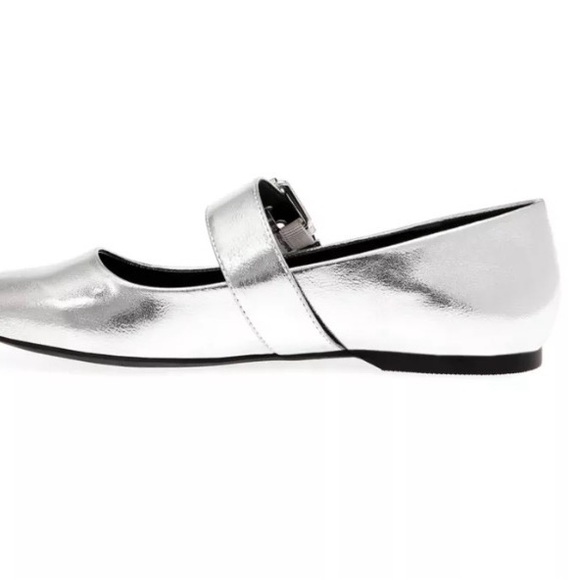 Dolce Vita Silver Flats with Buckle - Picture 2 of 5